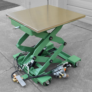 green scissor lift table