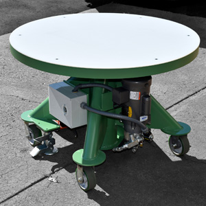 green electric powered lift table