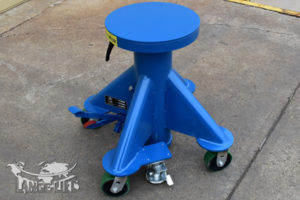 small blue lift table