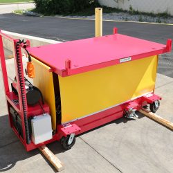 Custom Aerospace MRO Battery Powered Mobile Support Scissor Lift, Partially Raised, Isometric View