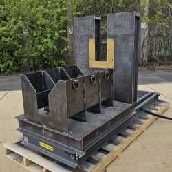 Hydraulic Tilter/Upender for Materials Processing Manufacturer, Fully Tilted, Isometric View